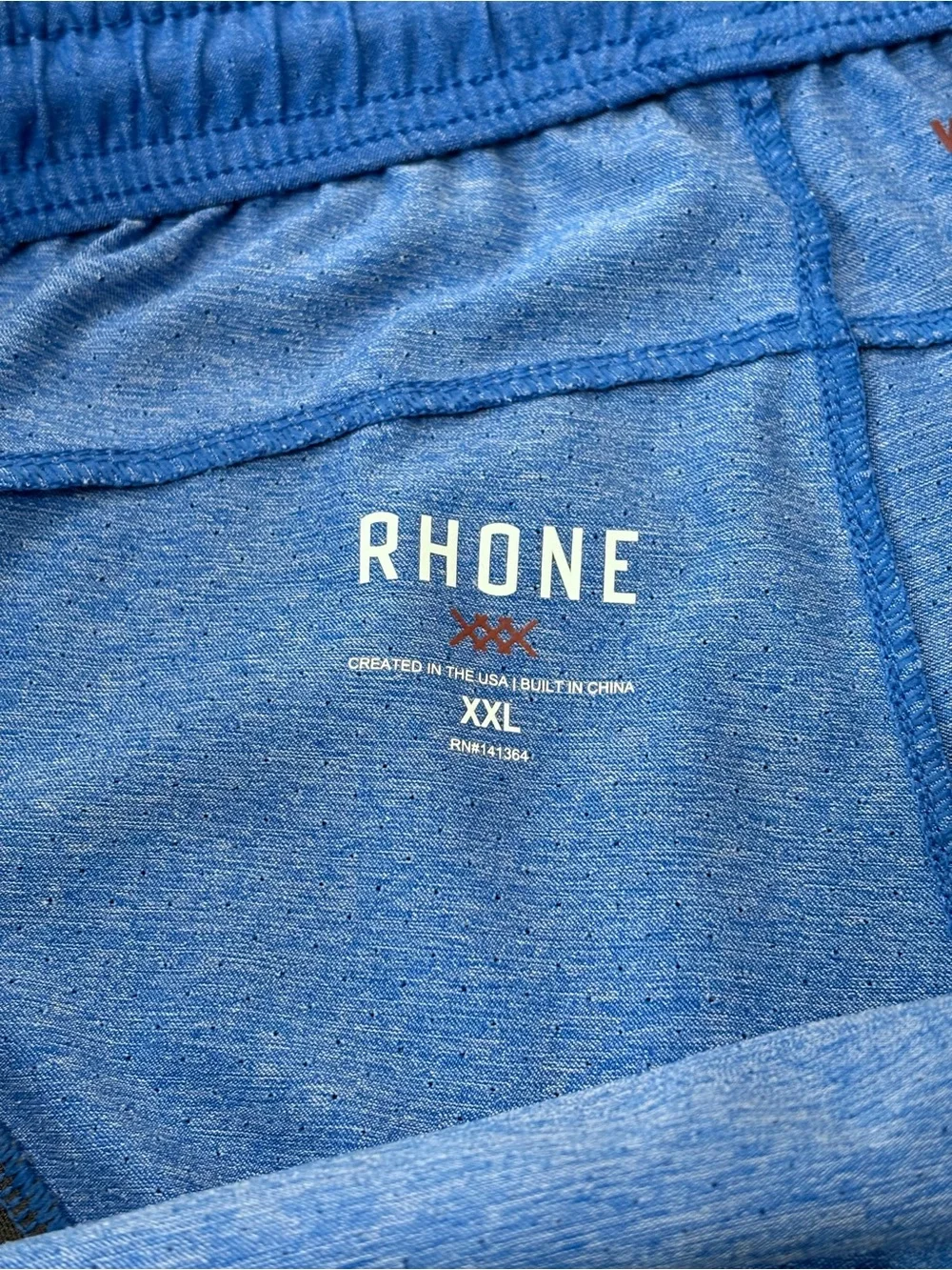 Men’s Rhone Mako Tech Active Training Shorts Size XXL Blue Work Out Pockets